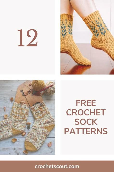 Crochet socks. Ribbon Socks Crochet Pattern, Crochet Pattern Socks Free, Crochet Socks That Look Knit, Crochet Slouch Socks Free Pattern, Crochet Cozy Socks Free Pattern, Crocheted Socks Pattern Free, Free Crochet Patterns For Socks, Beginner Crochet Clothing Patterns, Sock Patterns Crochet