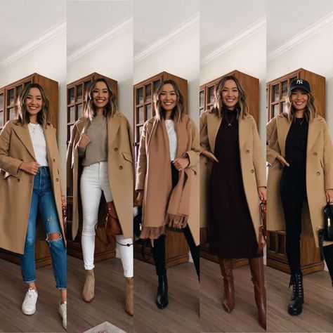 My Favorite Camel Coat [+ 5 Outfit Ideas] - LIFE WITH JAZZ Winter Outfits Camel Coat, Long Beige Jacket Outfit, Camel Coat Winter Outfit, Outfits With Camel Coat, Camel Wrap Coat Outfit, Camel Coatigan Outfit, Camel Long Coat Outfit, Camel Outfits For Women, Outfits For London Winter