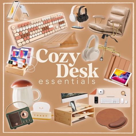 Cosy Gamer Setup, Pc Accessories Aesthetic, Gaming Desk Organization, Cozy Gamer Desk Setup, Small Gaming Room Ideas Cozy, Cosy Game Setup, Cozy Desk Accessories, Gamer Desk Accessories, Gaming Setup Essentials