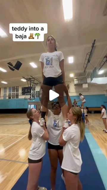 Easy Cheer Stunts, Cheer Stretches, Youth Cheerleading, Cool Cheer Stunts, Youth Cheer, Cheerleading Quotes, Cheer Routines, Allstar Cheerleading, Cheerleading Competition