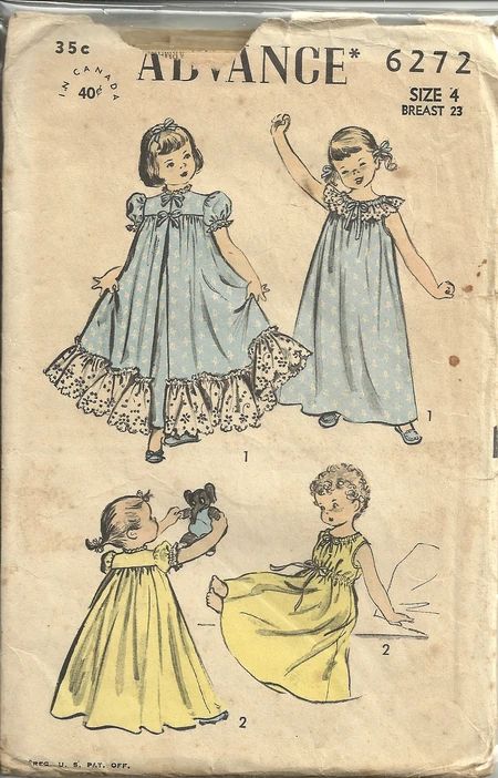 Vintage Pijama, Nightgown And Robe, Sleeveless Nightgown, Advance Patterns, Vintage Girls Clothes, Nightgown Robe, Girls Nightgown, Long Nightgown, Fashion Illustration Vintage