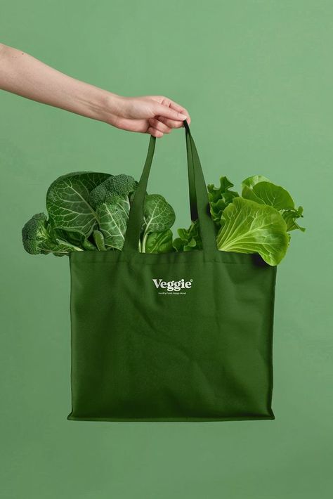 Food Supermarket, Shoping Bag, Food Mockup, Aesthetic Mockup, Tote Bag Mockup, Denim Bag Diy, Green Tote Bag, Instagram Template Design, Green Tote