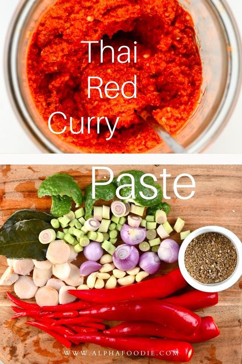 Thai Red Curry Paste Recipe, Easy Thai Red Curry, Ginger Tumeric, Thai Red Curry Paste, Thai Curry Recipes, Red Curry Sauce, Curry Pasta, Paste Recipe, Red Curry Paste