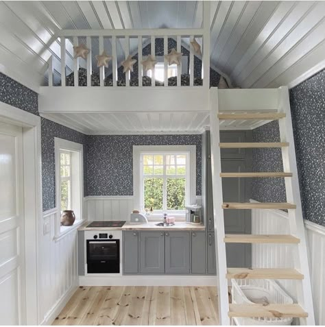 Big Playhouse Outdoor, Farmhouse Playhouse Interior, Inside Of Playhouse, Playhouse Outdoor Interior, Cubby House Ideas Interior, Playhouse Themes, Outside Play House, Inside Playhouse Ideas, She Shed With Loft