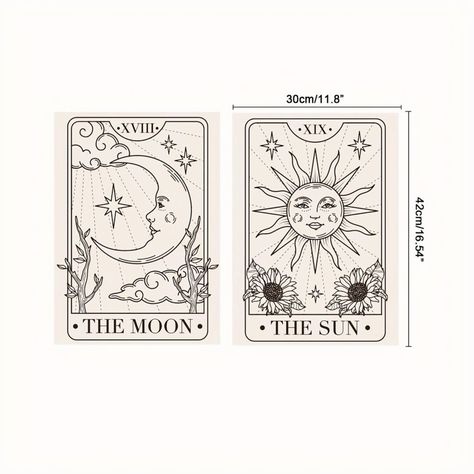 Moon Tarot Card Drawing, Luna Tattoo, Floral Back Tattoos, Sun And Moon Tarot, Moon Sun Tattoo, Tarot Tattoo, Tarot Card Tattoo, The Moon Tarot Card, Bestie Tattoo