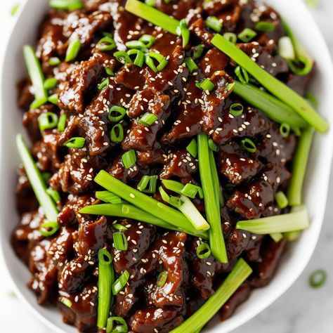 Mongolian Beef Recipe (P.F. Chang Copycat) P.f. Chang’s Mongolian Beef, Pf Chang's Mongolian Beef Recipe, P.f. Chang’s, Mongolian Beef Recipe Pf Changs, Pf Changs Copycat, Mongolian Recipes, Mongolian Beef Recipe, P F Chang, Pf Chang