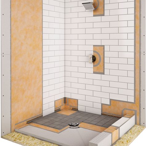 From drains to shower benches to waterproofing, Schluter®-Systems offers everything you need to ensure a watertight tile shower. Tiny House Shower, Shower Tiling, Fiberglass Shower Stalls, Backyard Bathroom, Schluter Shower, Schluter Systems, Shower Makeover, Shower Curb, Diy Trinkets