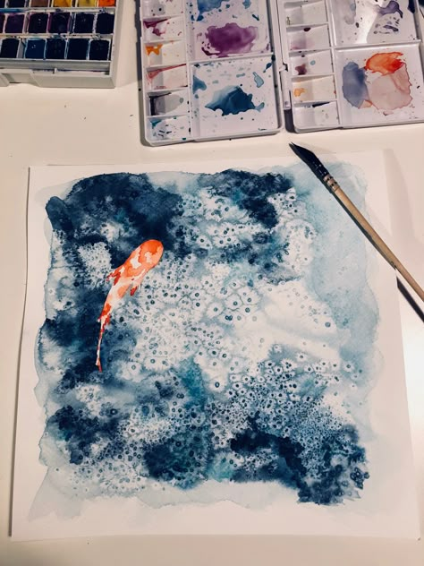 Salt Painting, Water Paint, Watercolor Water, Water Art, Watercolor Cat, Watercolor Paintings Tutorials, Watercolor Art Lessons, Watercolor Ideas, Watercolour Art