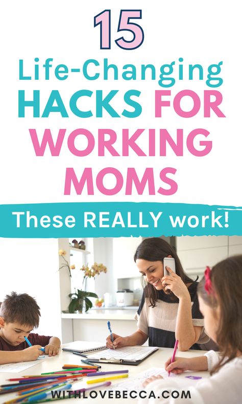 Game-changing working mom hacks to make life easier and more fun! Tips for time management, goal setting, and fitting more happiness into your day. Improve your working mom schedule and routine with these awesome life hacks! Working Mom Hacks, Tips For Working Moms, Working Mom Routine, Mom Time Management, Working Mom Schedule, Mom Routine, 5am Club, Mom Schedule, Working Mom Life