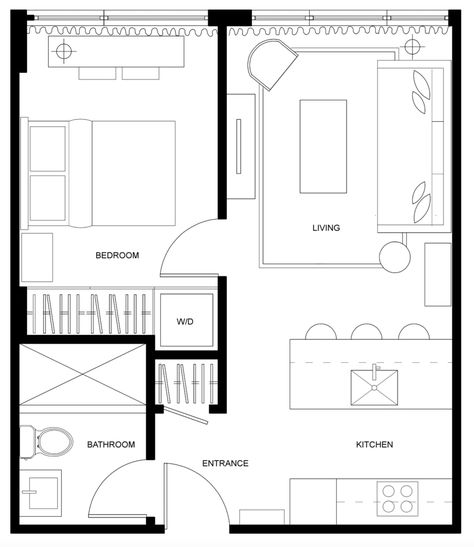 Architectural Trends, Backyard Design Plans, Small Apartment Plans, Studio Apartment Floor Plans, Condo Floor Plans, Small Floor Plans, Indian House Plans, Indian House, Apartment Floor Plan