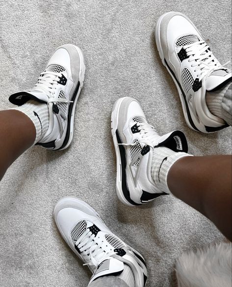 Jordan Matching Couples, Couples With Matching Jordans, Sneaker Couple Goals, Jordan 4 Matching Couple, Sneakers For Couples, Matching Jordans Couples Outfits, Matching Air Jordans Couple, Couple Matching Shoes Jordans, Matching Jordan 4s Couple