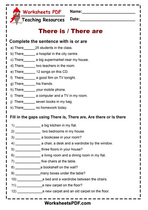 #WorksheetsPDF Grade 7 English Worksheets, There Is There Are, Struktur Teks, English Grammar Exercises, English Grammar For Kids, English Grammar Rules, Grammar For Kids, English Exercises, Teaching English Grammar