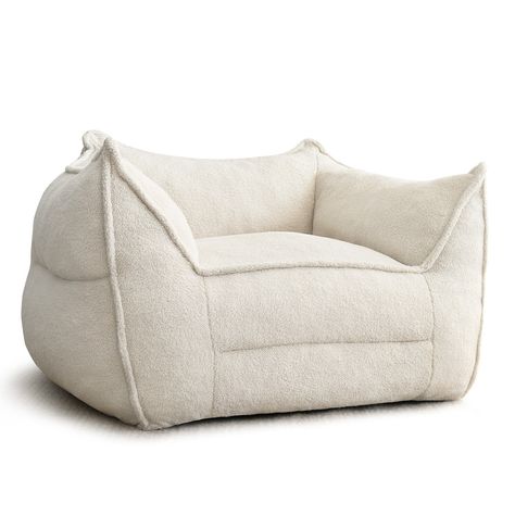 Lazy Sofa Couch Living Room Sofa Bean Bag Chair with Memory Foam - On Sale - Bed Bath & Beyond - 39692340 Large Bean Bag Chairs, Bean Bag Couch, Bean Bag Sofa, Teddy Fabric, Couch Fabric, Lazy Sofa, Bag Chair, Single Sofa, Couches Living Room