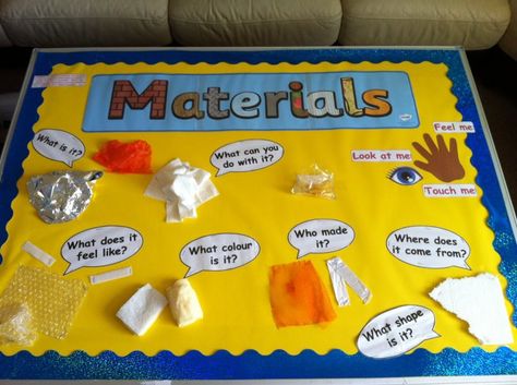 Materials, Touch, Feel, Look, Shape, Display, Classroom display, Colour, Who made it, Early Years (EYFS), KS1 & KS2 Primary Teaching Resources Science Materials, Science Display, Science Boards, Colour Display, Science Week, Class Displays, Teaching Resources Primary, Eyfs Activities, Primary Science