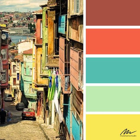 Old Street - Color Palette Cuba Color Palette, Cuban Color Palette, Magenta Color Palette, Color Palette Pantone, Complementary Color Palette, It Branding, Yellow Energy, Color Template, Pantone Palette