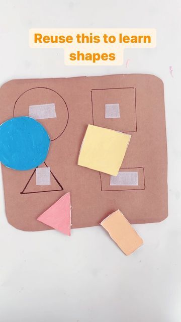 Emily on Instagram: "Diy Shape puzzle 🧩. This is super easy to do Perfect for little hands learning shapes! I got the Velcro tape from @hobbycrafthq The rest is just cardboard! Follow for more baby and mindful craft ideas . #cardboardboxcreative #cardboardcrafts #creativity #cardboardactivities #ourcardboardlife #cardboardcreations #babyplayideas #create_play_inspire #puzzletime #preschoolactivities #playbasedlearning #preschoolathome #babyplayhacks #playroom #diycardboardplay" Cardboard Play, Shape Puzzle, Playbased Learning, Puzzle Crafts, Velcro Tape, Learning Shapes, Shape Puzzles, Preschool At Home, Instagram Diy