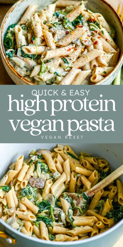 Vegetarian Protein Pasta Recipes, Quick Vegan Gluten Free Meals, Plant Based High Fiber Recipes, Keto Vegan Dinner, High Protein Vegan Pasta Recipes, Easy High Protein Plant Based Meals, High Protein Wfpb Recipes, Vegan Protein Pasta Salad, Gluten Free Protein Meals