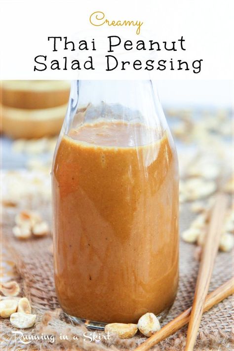 Thai Peanut Salad Dressing, Peanut Salad Dressing, Thai Peanut Dressing, Thai Salad Dressings, Thai Peanut Salad, Easy Homemade Salad Dressing, Butter Dressing, Asian Salad Dressing, Peanut Salad