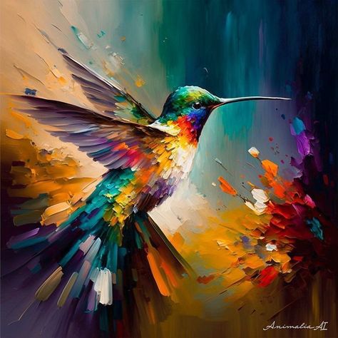 Hummingbird Painting Acrylic, Sketching Nature, Only In My Dreams, Colorful Hummingbird, Bird Painting Acrylic, Animal Paintings Acrylic, Beginners Painting, Hummingbird Painting, Arte Peculiar