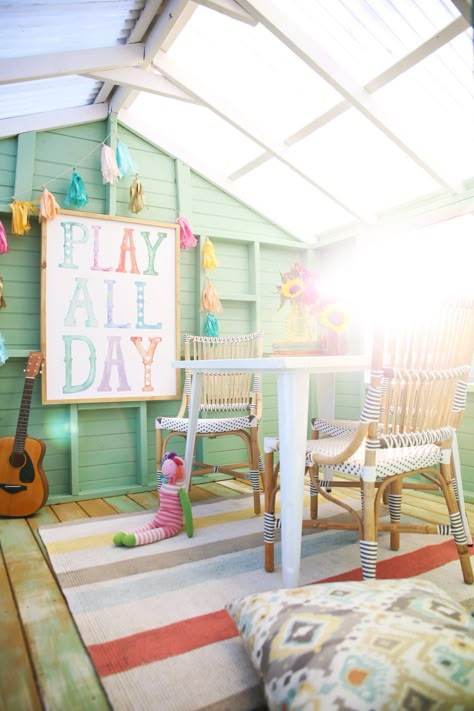 best ideas for the yard Playhouse Interior Ideas, Playroom Paint, Play House Ideas, Tree Forts, Playhouse Decor, Playhouse Interior, Playhouse Makeover, Girls Playhouse, Playhouse Ideas