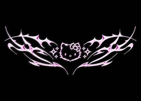 Black Background, Hello Kitty, Kitty, Pink, Black, Design