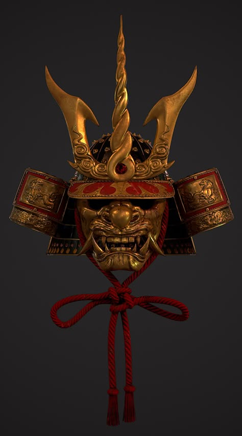 ArtStation - Samurai Kabuto, Justin Casale Genshin Headcanons, Dragon And Lion, Samurai Kabuto, Japanese Warrior Tattoo, Bike Helmet Design, Au Characters, Star Wars Au, Randy Cunningham 9th Grade Ninja, Samurai Mask