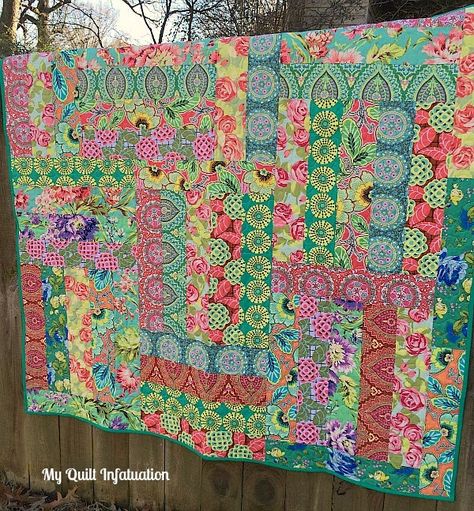 My Quilt Infatuation: Amy Butler Quilt, Bohemian Charm Amy Butler Quilt, Fat Quarter Quilts, Girl Quilts Patterns, Baby Quilt Tutorials, Strip Quilt, Bohemian Quilt, Kaffe Fassett Quilts, Boho Quilt, Quick Quilt