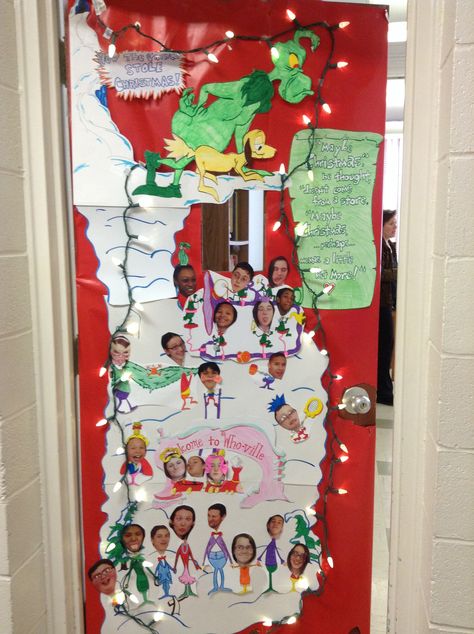 The Grinch classroom door Grinch Classroom Door, Grinch Classroom, Pinterest Classroom, Grinch Door, Christmas Door Decorating, Door Decorations Classroom Christmas, Holiday Door Decorations, Classroom Christmas Decorations, Christmas Door Decorating Contest