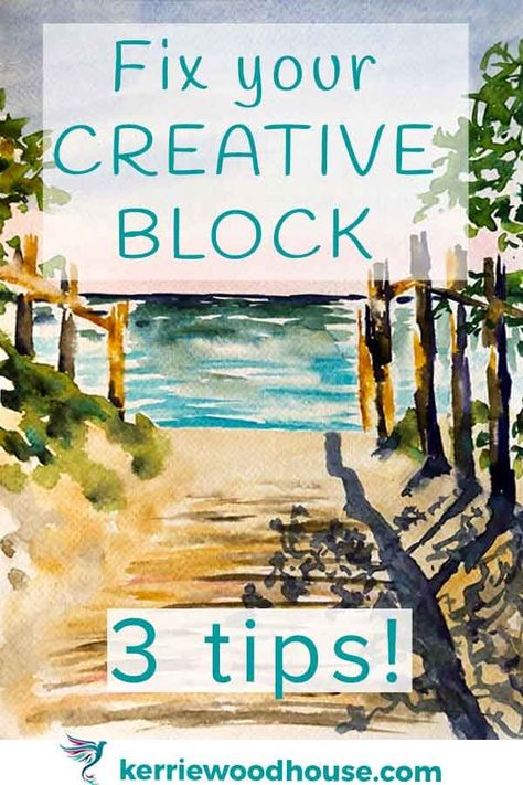 A creative block is a normal part of the process, and can easily be caused by burnout. Here's 3 tips to solve that problem #creativeblock #creativity #burnout Beach Scene Painting, Beach Path, Loose Watercolor Paintings, Watercolor Quote, Beach Art Painting, Art Tutorials Watercolor, Ocean Landscape, Watercolor Tips, Watercolor Ocean