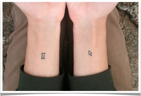 Cursor Cute Matching Tattoos, Geek Tattoo, Bff Tattoos, Matching Couple Tattoos, Friendship Tattoos, Poke Tattoo, Girly Tattoos, Friend Tattoos, Simplistic Tattoos