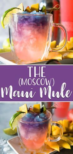 The Maui Moscow Mule puts a tropical twist on the classic cocktail! Trade out vodka for something a little more pink & your drink will be as gorg as a Hawaiian sunset! Maui Mule Recipe, Summer Mules Cocktail Recipes, Lover Themed Cocktail, Summer Time Cocktail, Summer Drinks Tequila, Summer Beach Drinks Alcohol, Anniversary Drinks Cocktails, Summertime Cocktails Alcohol, Spring Mixed Drinks Cocktail Recipes