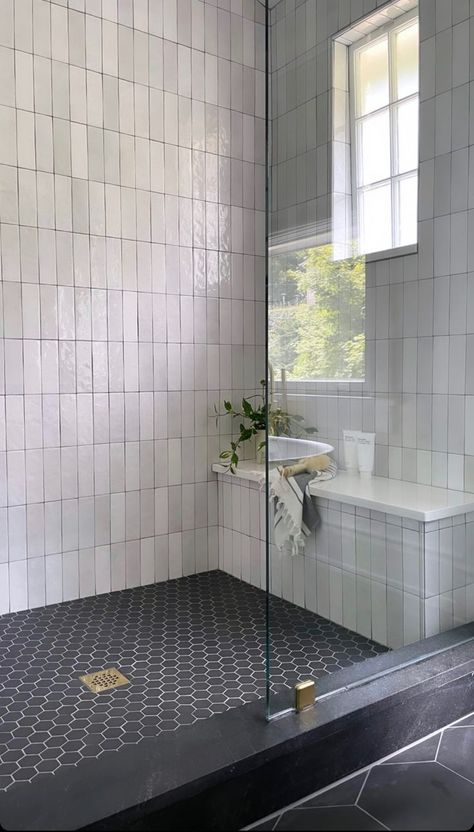 Shower Makeover, Full Bathroom Remodel, Interior Bathroom, Tiles Bathroom, Shower Bathroom, Bathroom Redesign, White Shower, Bathroom Remodel Shower, Remodel Bathroom