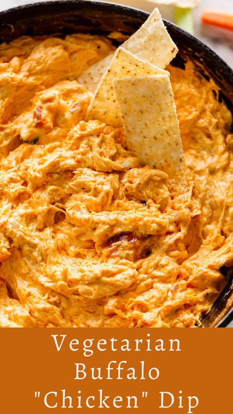 This recipe for Vegetarian Buffalo "Chicken" Dip from The VEGG Cookbook, one of the cookbooks created at FamilyCookbookProject.com. We'll help you start your own personal cookbook! It's easy and fun. Dinner Party Meals Vegetarian, Meatless Buffalo Chicken Dip, Vegetarian Chicken Wing Dip, Tofu Buffalo Chicken Dip, Buffalo Vegetarian Recipes, Vegetarian Meals For One Person, Vegetarian Crockpot Dip, Vegetarian Game Day Food, Crock Pot Vegetarian Recipes