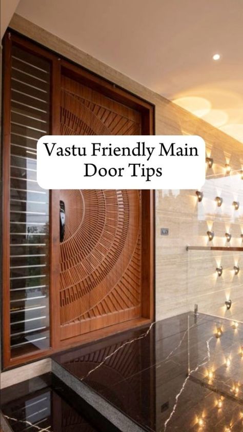 Step into good vibes only with our Vastu door tips! 🚪✨ Your home's first impression matters. Follow us for more Vastu… | Instagram Home Vastu Tips, Vastu Paintings For Home Entrance, Living Room Vastu Tips, Indian Vastu Tips House, Main Door Vastu Tips, Bungalow Interior, Doorway Decor, Home Energy, Main Entrance Door Design