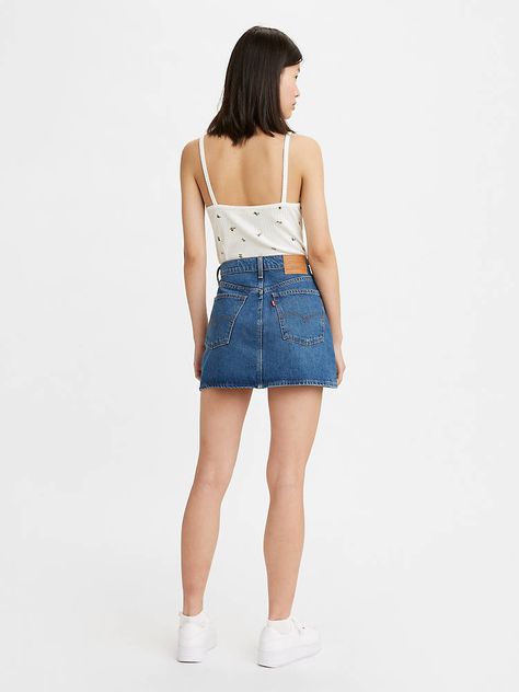 70's High Rise Micro Mini Skirt - Medium Wash | Levi's® US Feminine Outfit Ideas, Long Denim Shorts, Blouse Ideas, High Waisted Denim Skirt, Jean Mini Skirts, Short Denim Skirt, Micro Mini Skirt, Color Crush, Fall Skirts