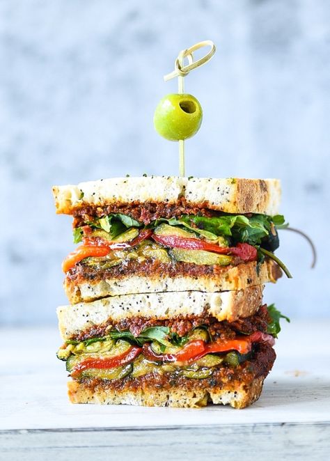 Pesto Turkey Sandwich, Mediterranean Roast, Pesto Turkey, Pesto Sandwich, Roast Vegetables, Turkey Sandwich, Vegetarian Sandwich, Veggie Sandwich, Tomato Sandwich