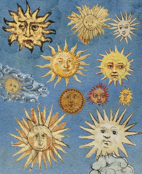 12 Days of Medieval Illuminations. Today, 11 medieval suns. Don't you love their shining faces? 🌞 Did you know Getty's medieval… | Instagram Medieval Core, Medieval Revival, Medieval Drawings, Medieval Artwork, Medieval Paintings, Medieval Aesthetic, Getty Museum, Medieval Manuscript, William Blake