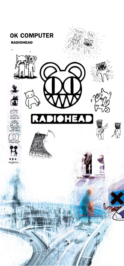 Wallpaper Radiohead Radiohead Bear Tattoo, Radiohead Tattoo Ok Computer, Radiohead Character, Radiohead Wallpaper Aesthetic, No Surprises Radiohead Wallpaper, Radiohead Doodle, Radiohead Symbol, Ok Computer Tattoo, Radio Head Tattoo