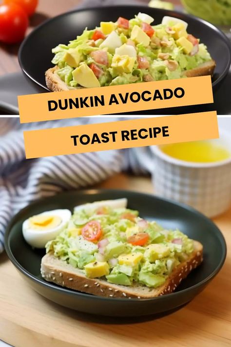 Dunkin Avocado Toast Recipe Dunkin Donuts Recipe, Easy Breakfast Options, Donuts Recipes, Avocado Spread, Avocado Toast Recipe, Vegan Mayonnaise, Breakfast Choices, Toasted Bread, Mashed Avocado