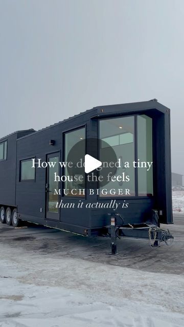 Fritz Tiny Homes | Award Winning Tiny Home Designer & Builder on Instagram: "How do we design our tiny homes to feel much bigger than they actually are?   1. We use LOTS of windows to let natural light and views in 2. We keep cabinets off the walls and down low; you FEEL space at your shoulders 3. We designed a dropped loft bedroom so you can stand FULL height by the bed (6'3.75") 4. High ceilings!  Those are a few ways our tiny homes perform in BIG ways! ❤️🏠  Pictured here is our Halcyon 02 tiny home model personalized for our client in rift cut white oak and custom concrete. Couch by @retromoderndesign This tiny home is now in a backyard in Los Angeles, CA.   #tinyhousedesign #tinyhouseonwheels #tinyhouses #tinyhomeliving" Tiny Homes Built On Trailers, Tiny Homes On Wheels For Sale, Tiny Home Trailer Plans, Semi Trailer Tiny House, Concrete Couch, Tiny Home Trailer, Inside Tiny Houses, Tiny Home Designs, Tiny Home Living