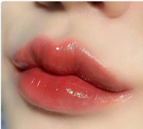 Korean Cherry Lips Filler, Plump Lips Aesthetic Korean, Gradient Lips Korean, Pretty Lips Aesthetic Korean, Pouting Lips, Plump Pink Lips Korean, Korean Lipstick, Peachy Lip, Heart Shaped Lips