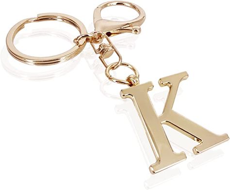 K Keychain, Metal Alphabet, Handbag Keychain, Men Purse, Keychains For Women, Gold Keychain, Cute Letter, Purse Keychain, Backpack Keychain