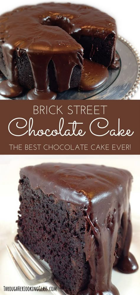 Dense Chocolate Cake, Brick Street, Easy Vanilla Cake Recipe, Cake Brownie, Cheesecake Recipes Classic, Ganache Frosting, Chocolate Cake Recipe Easy, Cake Recipes Easy Homemade, Cake Chocolat