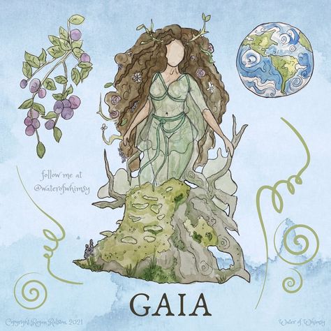 Water of Whimsy | Gaia is a Goddess in Greek mythology who is the personification of Earth. She is wife and mother of Uranus, with whom she bore the Titans… | Instagram Water Of Whimsy, Gaia Goddess, Greek Mythology Gods, Green Witchcraft, Greek Gods And Goddesses, Fantasy Magic, Greek And Roman Mythology, Greek Mythology Art, Good Weekend