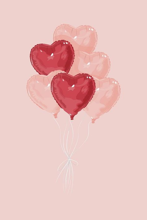 Download free image of Heart balloons, Valentine's celebration illustration about balloon, balloon ribbon, aesthetic vector lifestyle, aesthetic vector remix, and anniversary 11545511 Wallpaper Valentines Day Aesthetic, Heart Graphic Design Illustration, Cute Balloon Drawing, Valentines Vintage Aesthetic, Valentines Asethic Pictures, Pink Hearts Background Aesthetic, Heart Balloon Wallpaper, Heart Balloons Wallpaper, Valentine’s Day Design