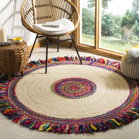 Safavieh Cape Cod Keeleigh Braided Area Rug - Walmart.com Braided Rug Living Room, Living Room Rug Modern, Mandala Rug, Braided Rag Rugs, Jute Round Rug, Circular Rugs, India Rug, Rug Jute, Coastal Casual