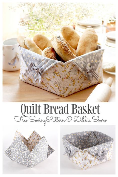 DIY Quilt Bread Basket Free Sewing Pattern | Fabric Art DIY Fabric Bread Baskets Diy Free Pattern, Quilted Bread Basket Free Pattern, Fabric Bread Baskets, Quilted Baskets Free Pattern Tutorials, Fabric Gift Boxes Diy, Quilted Boxes Free Pattern, Free Basket Patterns To Sew, Diy Bread Basket Ideas, Sewing Bread Basket