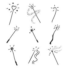 Wand Drawings, Magic Wand Tattoo, Magic Wand Art, Magic Wand Illustration, Magic Doodles, Magic Doodle, Wand Tattoo, Magic Tattoo, Diy Wand