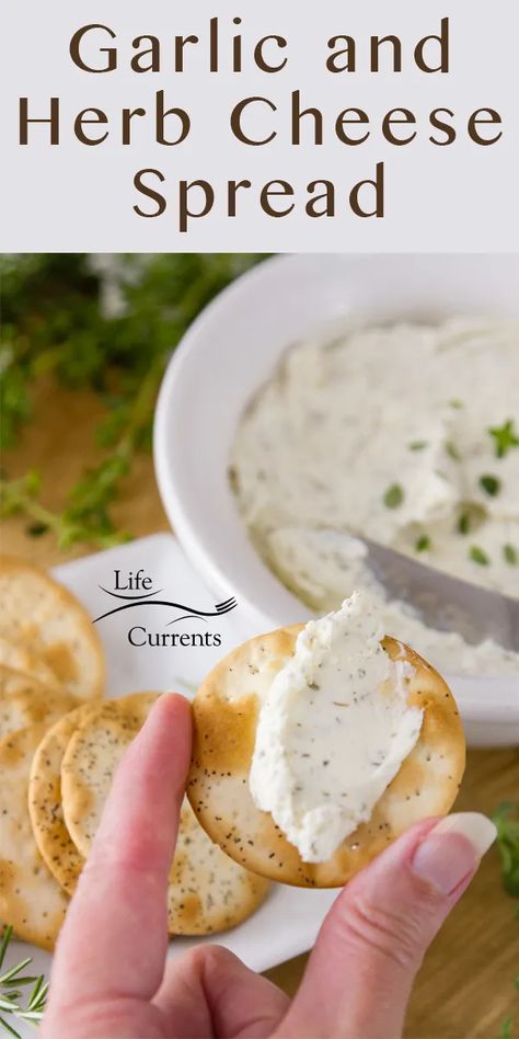 Garlic Herb Cheese Spread Recipe, Oatmeal Meatloaf, Garlic Herb Cheese, Museum Statues, Cream Cheese Spread Recipes, Cheese Spread Recipes, Spreadable Cheese, Homemade Ideas, Homemade Crackers