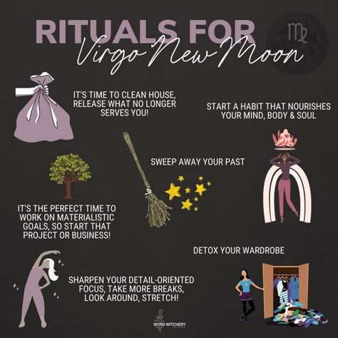 Self-Care Rituals for the New Moon in Virgo New Moon Fertility Ritual, Virgo New Moon Ritual, New Moon In Virgo Ritual, New Moon In Virgo 2023, New Moon In Virgo 2024, New Moon Virgo, New Moon 2023, Virgo Witch, Cast A Circle